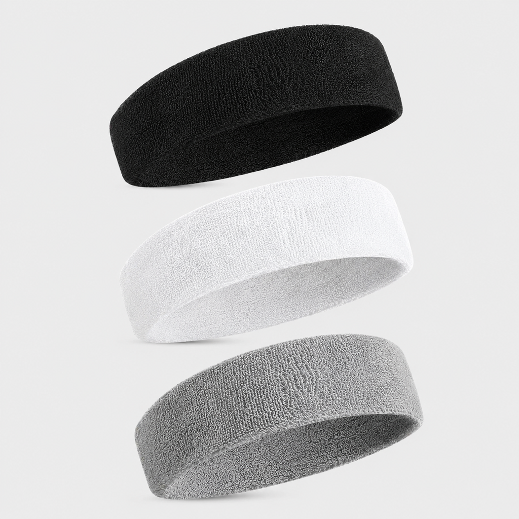 Bandeau de sport en PU pour maintien des cheveux lot de 3