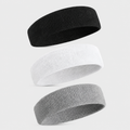 Bandeau de sport en PU pour maintien des cheveux lot de 3