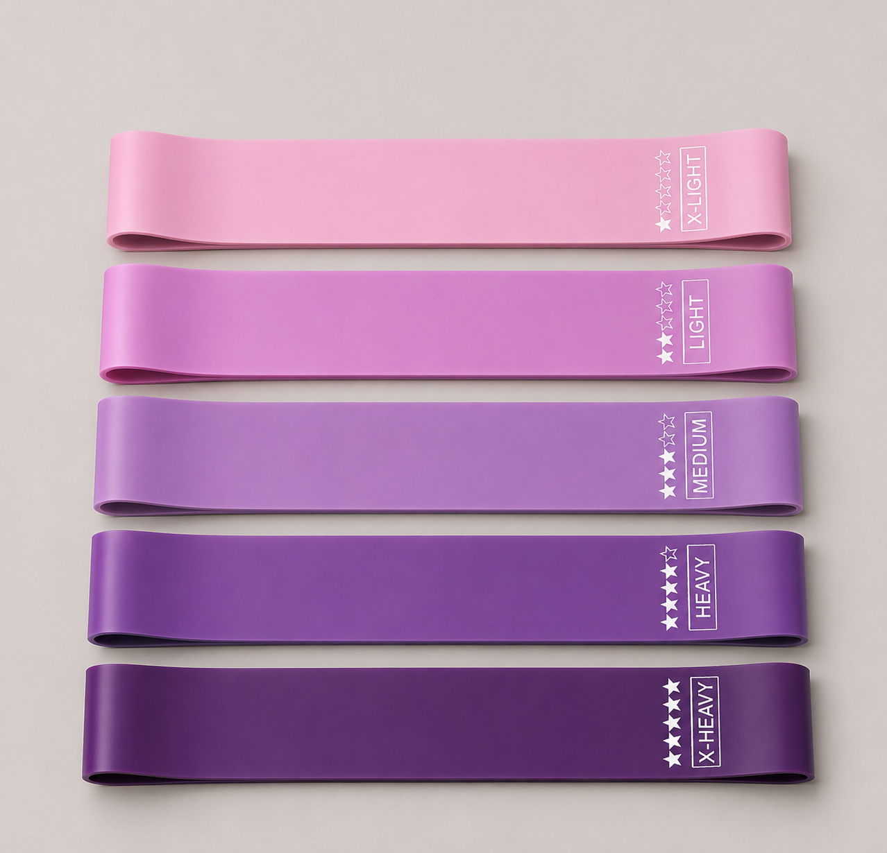 Lot de 5 mini bandes de résistance en latex naturel