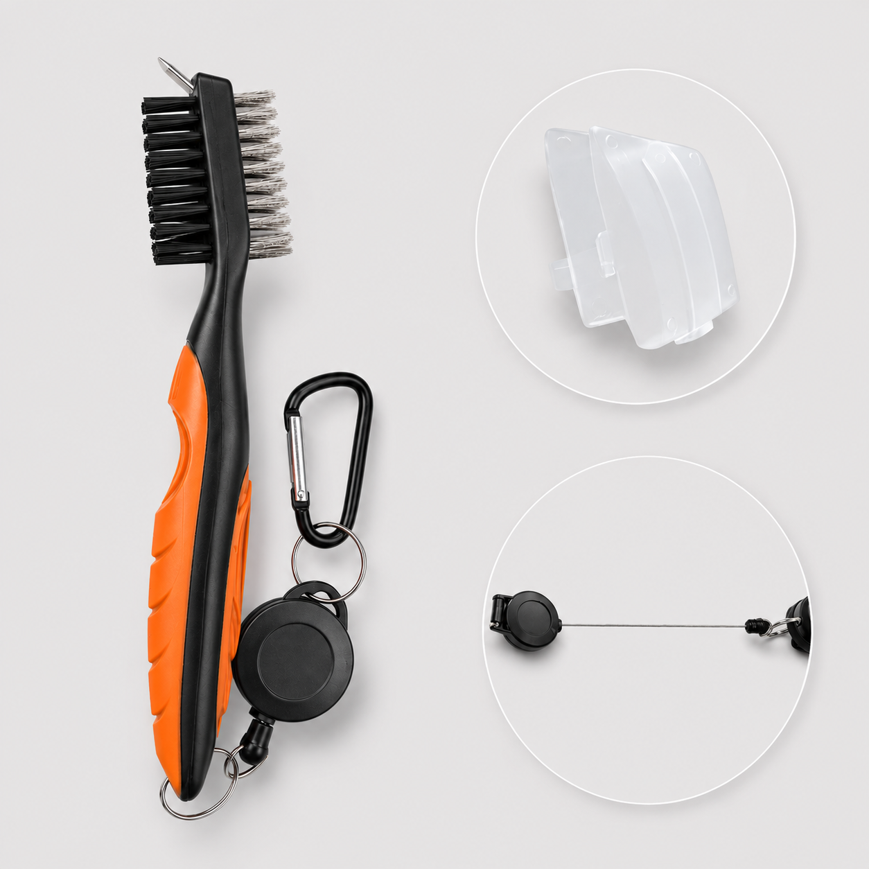 Brosses Clubs Golf avec Mousqueton et Nettoyeur de Rainures
