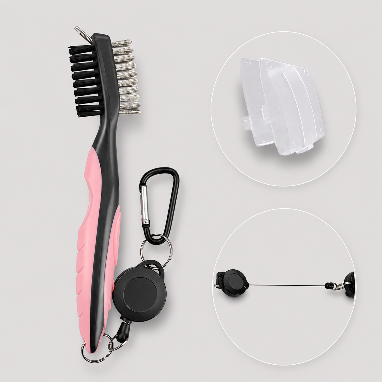 Brosses Clubs Golf avec Mousqueton et Nettoyeur de Rainures