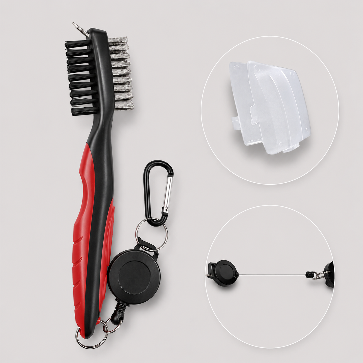 Brosses Clubs Golf avec Mousqueton et Nettoyeur de Rainures