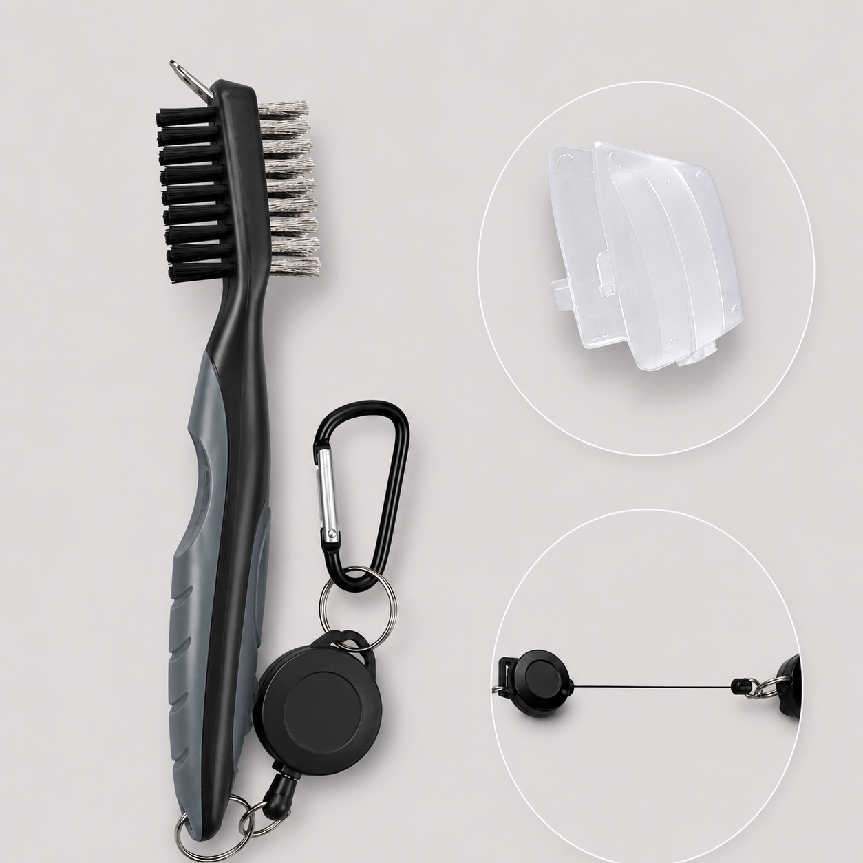 Brosses Clubs Golf avec Mousqueton et Nettoyeur de Rainures