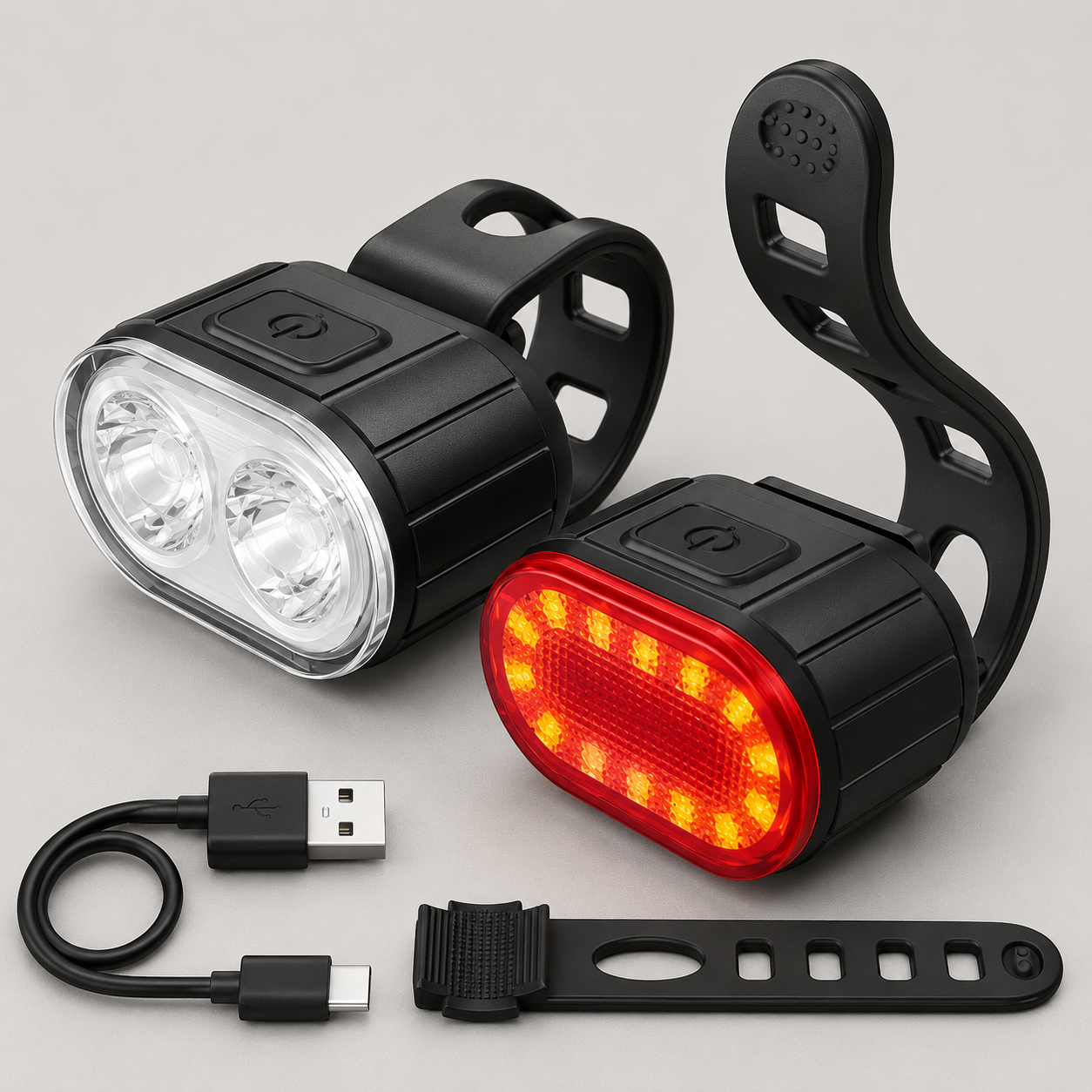 Éclairages Vélo LED USB Rechargeables Étanches