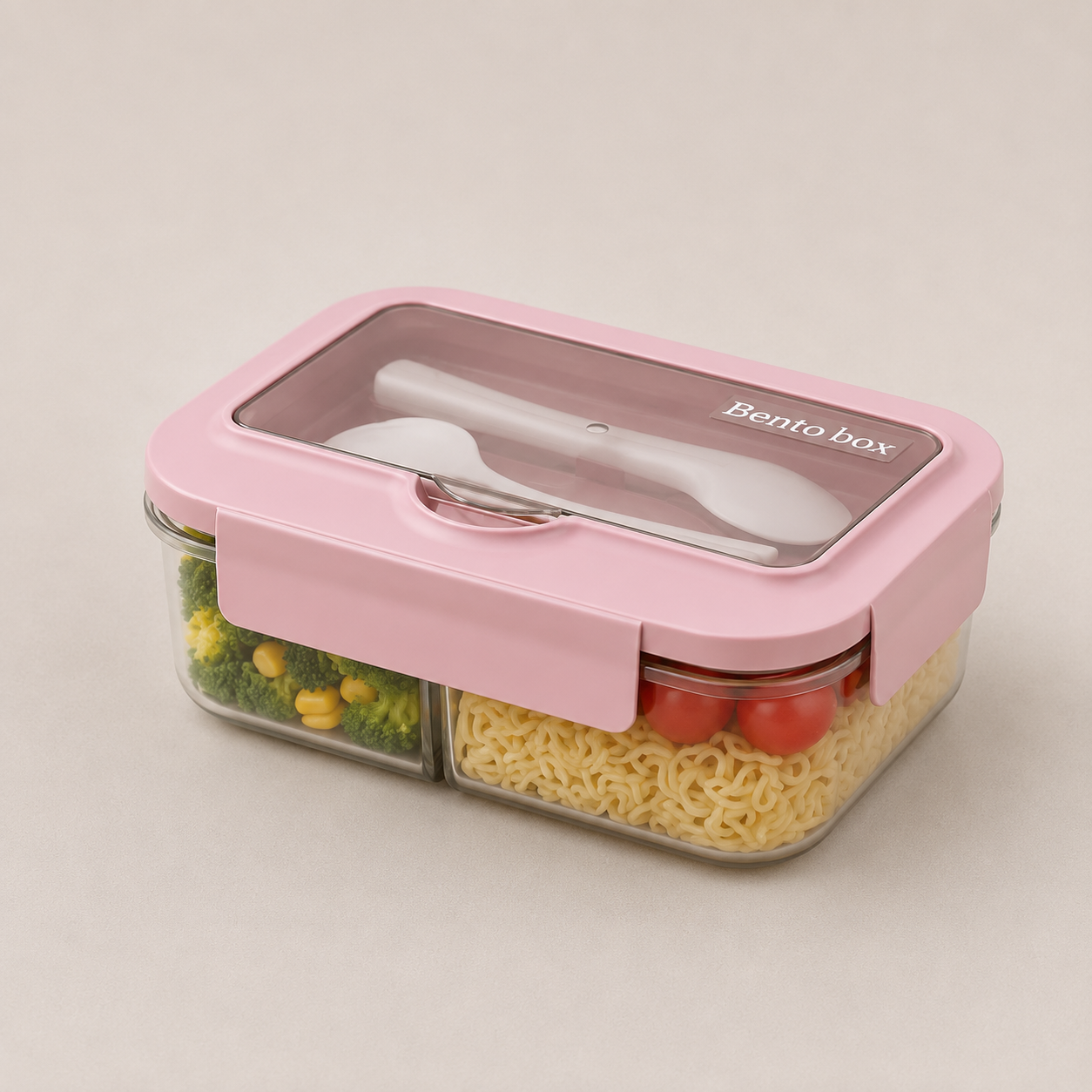 Boîte repas compartimentée étanche avec couverts