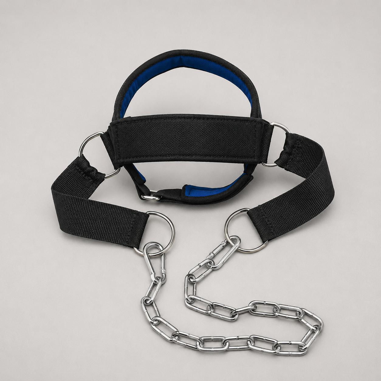 Harnais de musculation pour le cou avec chaîne en acier