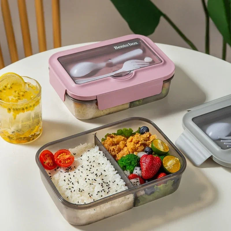 Boîte repas compartimentée étanche avec couverts
