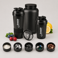 Shaker protéiné 500 ml avec compartiment de rangement