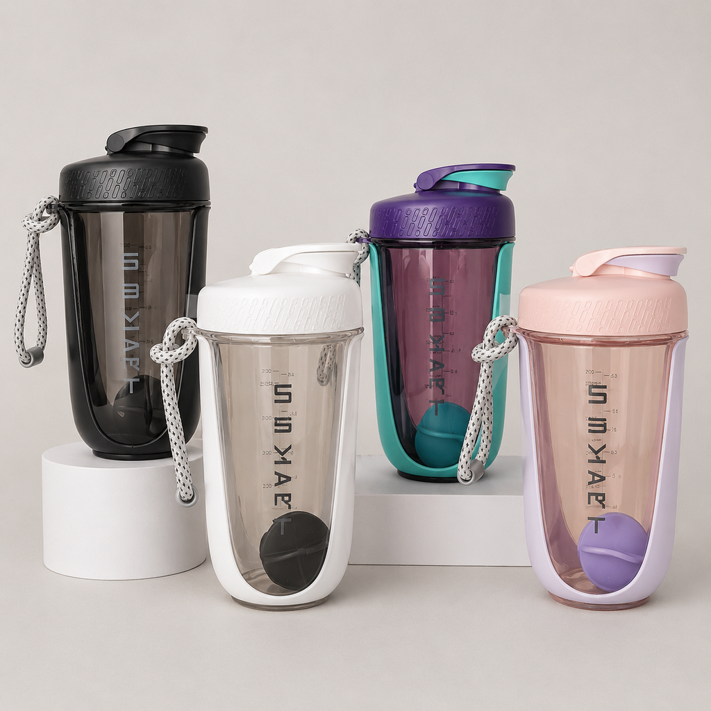 Shaker protéiné 600 ml avec bille mélangeuse en acier inoxydable